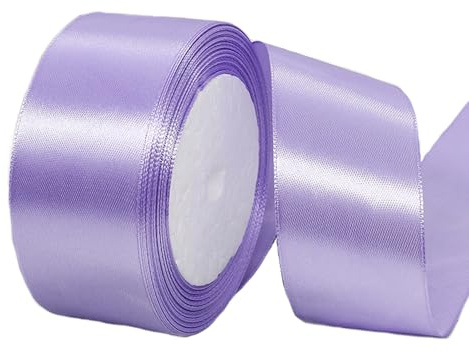 Satinband, 40 mm, hellviolett, 22 m, Stoff-Haarschnur für Handwerk, Blumensträuße, Geschenkverpackungen, Hochzeit, Schleifenherstellung und Valentinstag, Weihnachtsdekoration (Hellviolett, 4 cm)