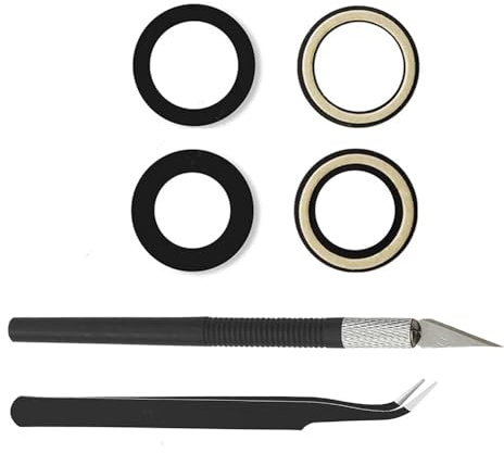 S&L ENTERPRISE Back Rear Camera Glass Lens Replacement Compatible with iPhone 13/13 Mini with Double Sided Adhesive, Anti-Static Tweezers & Precision Knife Repair Tool Kit