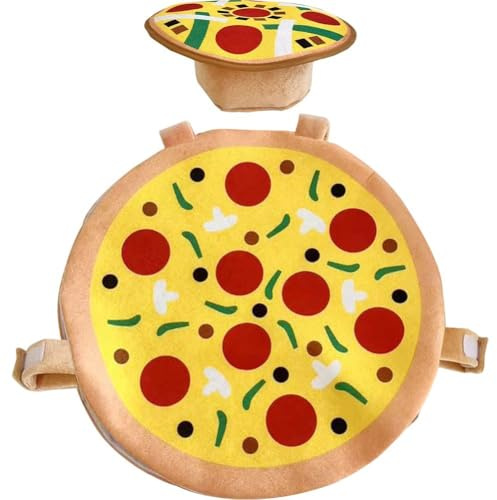 Bemvp Divertente Costume Pizza con Cappello, novità, Cibo, Costume Festa, Cosplay, per Halloween, Spettacoli Teatrali, Feste, Travestimenti