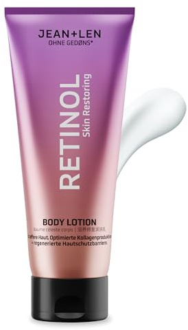Jean & Len Body Lotion Retinol, mit reinem Retinol, Sheabutter & Bisabolol, glättet Falten, regeneriert die Hautschutzbarriere, für sensible Haut, Körperpflege ohne Parabene & Silikone, vegan, 200 ml