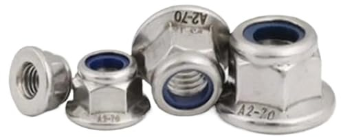Dadi autobloccanti Dadi autobloccanti con inserto in nylon, misure M3-M12, elementi di fissaggio sicuri for la resistenza alle vibrazioni(Stainless steel 304,M6 10pcs)