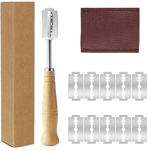 BondEron Bäckermesser Brot Einschneiden Teigmesser 10 Klingen Brotritzer Messer für Sauerteig & Brotteig Hobbybäcker Profis Brotbackzubehör Backen
