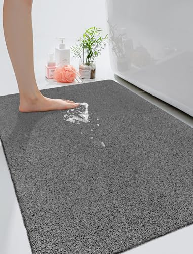 Mofonky Groß Duschmatte rutschfest 90x60cm: Weich Komfort PVC Luffa Sicherheits Antirutschmatte Dusche mit Ablauflöchern - Schnell trocknend Duscheinlage rutschfeste für Dusche und Nassbereiche