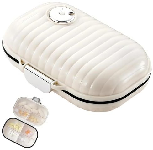 CHSEROK Pillendose 7 Tage Klein, 7 Fächer Tablettenbox Reise, Pillendose Klein für Unterwegs, Pillenorganizer mit Stoppuhr, für Tabletten, Vitamine