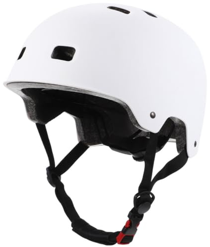 Casque de Sécurité pour Vélo Garçon et Filles, ABS Blanc Réglable et Léger | Aération par Trous, pour Trottinette et Draisienne, Garçon et Filles et Tout-petits, Ajustement Facile