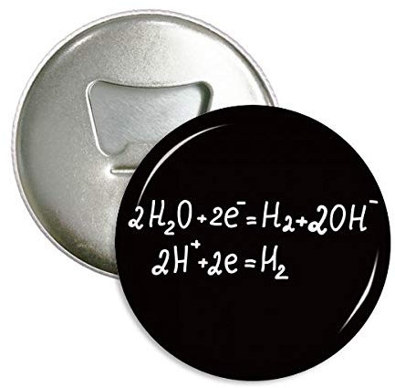 Chimica Kowledge elettrolisi dell' acqua rotonda apribottiglie magnete frigorifero Button distintivo 3pcs Gift