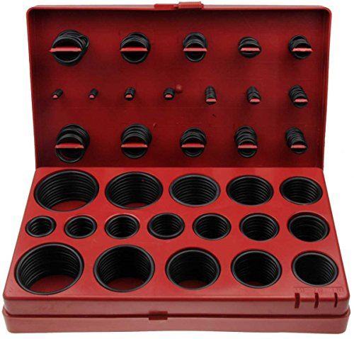 Alkan O-Ring Dichtung Sortiment Ø 3-50 mm 415-tlg Dichtring Set | Öl-, benzin- und säurebeständige O-Ringe/Dichtringe, nach Größen sortiert in Aufbewahrungsbox