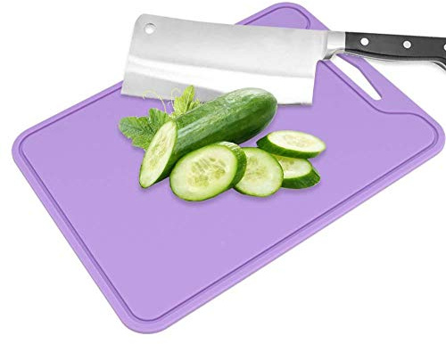 TOPINCN Cutting Board Food Grade Silicone Chopping Board Home Kitchen Use Purple Flexible Fruits, Vegetables