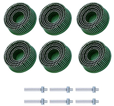 Lot de 6 disques abrasifs de 50 mm avec tige de 6,35 mm pour enlever la rouille Grain 50