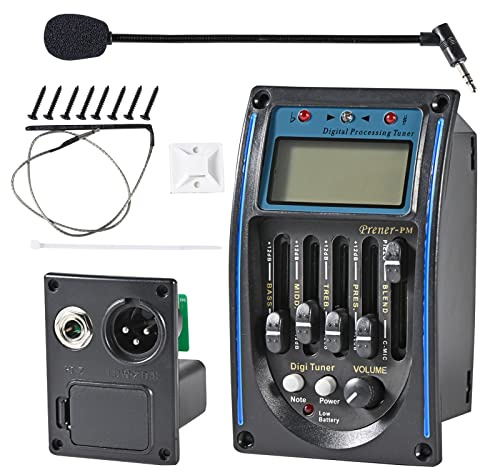 Akustikgitarren-Tonabnehmer, 5-Band-Equalizer, Vorverstärker, Piezo-Tonabnehmer mit Mikrofon, LCD-Display