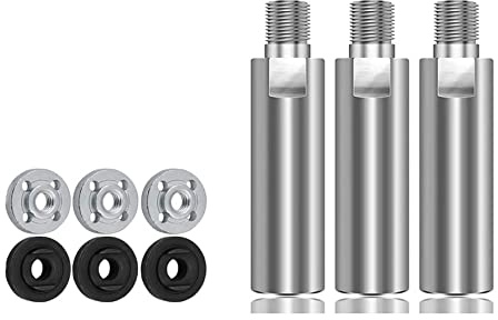 Professionelle Winkelschleifer-Verlängerung, Verbindungsstange, Edelstahl, M10-Gewindebohrung, 80 mm, Verlängerungswelle mit Druckplatten, passend für 100# Winkelschleifer, 3 Stück