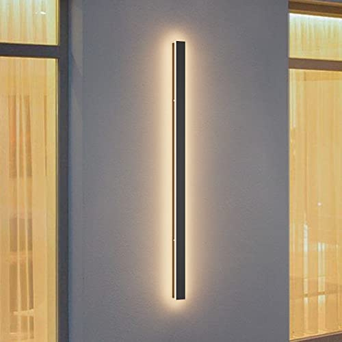 K-Bright 35W Lange Aussenlampe Villa Wandleuchte Schwarz Warmweiß 3000K | Wasserdicht IP65, 120CM/47.24IN Außenwandleuchte für Gärten,Terrassen, Schlafzimmer, Wohnzimmer