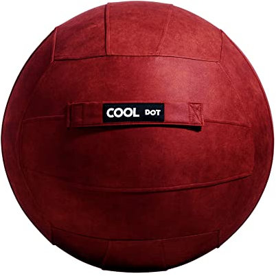 COOLDOT Yoga-Ball, Pilates-Ball, Sitzstuhl, Heimbüro, inklusive Indoor-Übungsball und Inflator (75 cm, Burgunderrot)