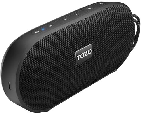 TOZO PA1 Bluetooth Speaker with 20W Stereo Sound, 25H Playtime, IPX7 Waterproof Portable Wireless Speaker with EQ Mode APP Control, Dual Pairing for Home, Outdoor Travel, Black