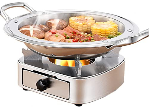 Camping Cookware, Spirit Cooker, Camping Stove, Portable Camping Spirit Cooker, Lightweight Alcohol Stove for Indoor Use and Outdoor Camping,Gold