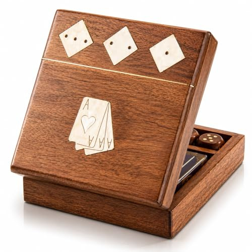 Einzigartige Geburtstagsgeschenkideen Handcrafted Classic Wooden Spielkartenhalter Deck Box Aufbewahrungskoffer Organizer Premium-Qualität Spielkarten Einweihungsparty Geschenke