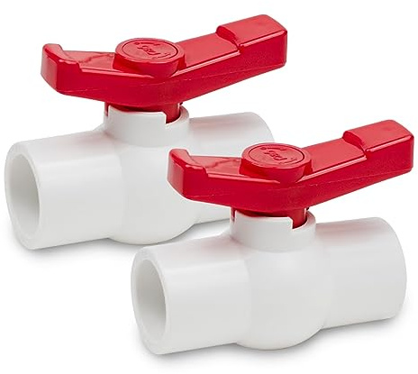 Bwintech 2 Piezas 20MM PVC Válvula de Bola, Grifo de Agua Válvula de Bola de Stop, 90 Grados de Operación Mango Válvula Accesorios de Tubería