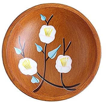 OUSIKA Cesto di Frutta Ciotola Piatto di Frutta in Legno for Uso Domestico, Piatto di Frutta Rotondo Creativo Dipinto a Mano, Può Essere Utilizzato for Conservare Ciotole di Frutta Secca Decorativo fo