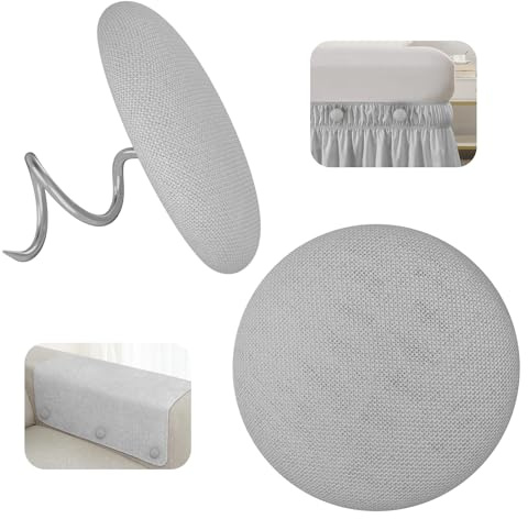 24 Pcs Upholstery Tacks Twist Pins for Slipcovers & Headliners - Bed Skirt Holders - Fabric Covered Furniture Pins for Secure Grip, No Damage（Light Grey）