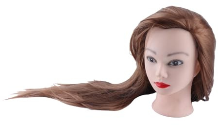 Mannequin Head with 100% Human Hair, 25.6 Inch Cosmetology Doll Head for Hair Styling, Hairstyling Training Head with Clamp Stand for Weaving Curling Cutting Thermal Styling