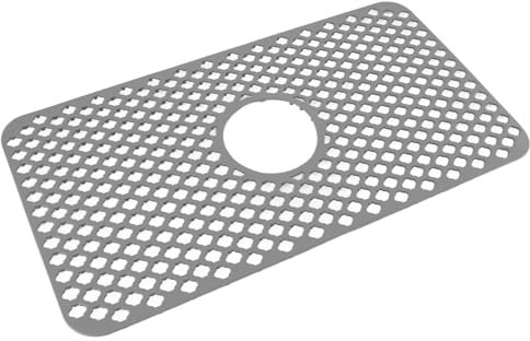 Silicone Kitchen Sink Mat, Non Slip Sink Mat Protector Kitchen Drip Mat for Bottom of Kitchen Sink Dishes Glassware Drain Mat 24.8 x 13in (Grey)