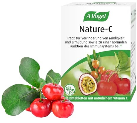 A.Vogel Vitamin C Tabletten, 40 Lutschtabletten, natürliches Vitamin C, vegan, pflanzlich, unterstützt normale Funktion des Immunsystems, hilft bei der Verringerung von Müdigkeit