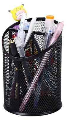 Sinoba Schreibtisch Organizer Stiftehalter 3 Fächer Mesh Metall Desktop Büro Organizer mit Stifte Organizer Stifteköcher Schwarz
