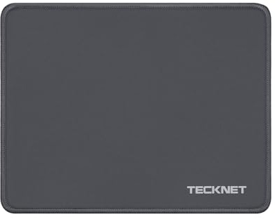 TECKNET Mauspad, 280 x 210 mm Gaming Mousepad mit Wasserdicht und Rutschfester Gummi für PC-Büro, Arbeit, Gaming, Studium, Laptop, Computer, Zuhause-Dunkelgrau