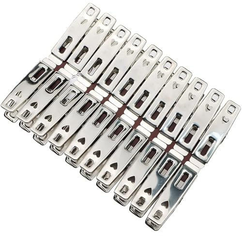 20-pcs Silber Edelstahl Wäscheklammern Draht Kleidung Pins Wäscheklammern für Outdoor Wäscheleine Home Küche Travel Office Decor Food Bag