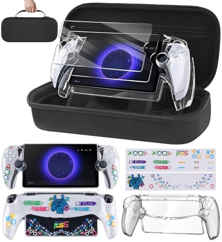 Tragetasche für Playstation Portal Remote Player für PS5-Konsole, Hartschalen-Reisekoffer und Zubehör für PS Portal, stoßfest, sturzsicher und kollisionssicher