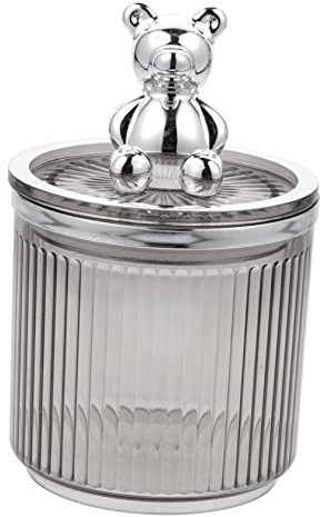 VOSAREA Pot De Rangement Coton-tige Design Ours Cartoon Élégant Et Stable Distributeur Compact Pour Bureau Et Maison Organiseur Pratique Pour Cotons-tiges Et Cure-dents