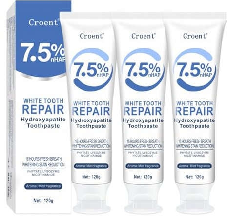 3 Fluoride Free Toothpaste,Teeth Whitening Toothpaste,Nano Hydroxyapatite,Scientific and Gentle Formula,Long-Lasting Fresh Breath,Maintain Oral Health,and Show a Confident Smile