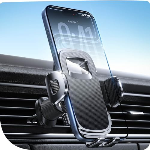 2026 Verbesserte Handyhalterungen für Ihr Auto mit neuem Metallhakenclip | Praktische Handyhalterung für die Lüftungsöffnung Einhandbedienung, Universelle Autohalterung für iPhone, Smartphones