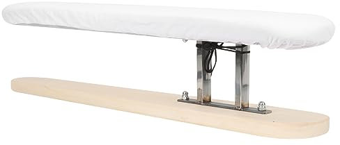 HOLIDYOYO Asse Da Stiro Portatile in Legno Copriasse Bianco Elastico, Sgabello Da Stiro Da Tavolo Compatto Per Stiratura Di Polsini e Colletti, Supporto Stabile Per Uso Domestico e Viaggi