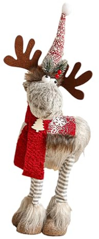 Figurine de renne multifonction en tissu robuste pour fenêtre de Noël et décoration de table