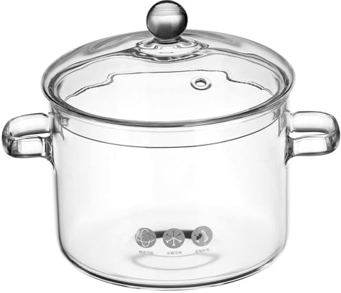 IMIKEYA Olla Para Sopa y Pasta De 1,9 l Tapa y Asas Dobles, Apta Para Cocinar En Casa y Restaurantes