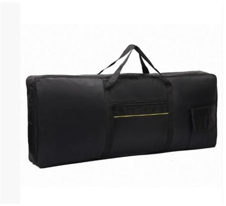 Generic 61 Tasten Keyboardtasche E-Piano-Koffer Klaviertastatur-Koffer Aufbewahrungstaschen zum Vorführen, mit Gelbem Streifen