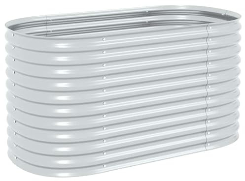 Aiuola rialzata da giardino in acciaio zincato, 160 x 80 x 81 cm, durevole e resistente alle intemperie, per la coltivazione di ortaggi, erbe o fiori, ideale per giardino, terrazza o balcone
