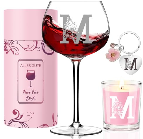 Personalisiertes Weinglas, Geschenkideen für Frauen Weingläser Geburtstagsgeschenk für Frauen Personalisierte Geschenke für Beste Freundin Dankeschön Geschenk Freundschaftsgeschenke Weihnachten (M)