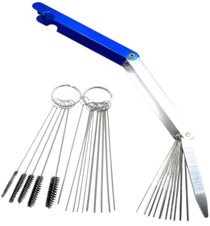 TOGEVAL 3 Sätze Teiliges Vergaser Reinigungsset mit Flexiblen Bürsten und Nadeln Professionelles Carburettor Cleaner Kit zur Entfernung von Schmutz und Ablagerungen Geeignet für Motorrad