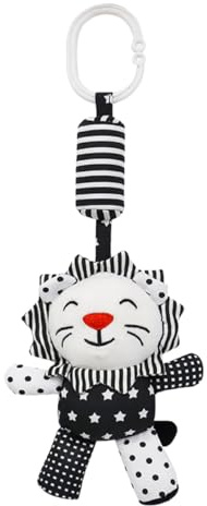 MUSISALY Pendentif Pour Berceau Bébé Noir Et Blanc, Jouet D'éveil Stimulant Motricité Fine, à Suspendre En Tissu Sûr, Décor Pour Poussette -né,