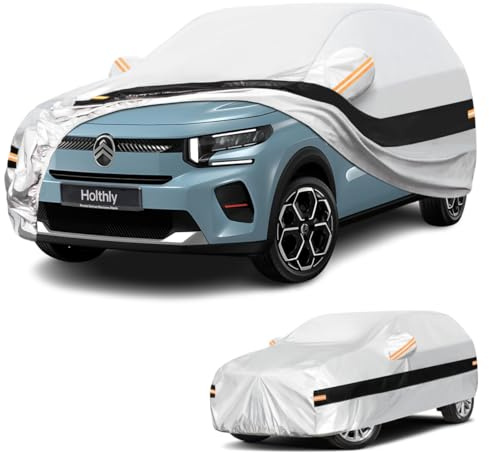 Holthly Bache Voiture Exterieur pour Citroen C3（2002-2026） Housse Voiture à 10 Couche,Bache Voiture 100% Imperméable,Bâche Protection Voiture écran Solaire,Protection UV,Anti Rayures