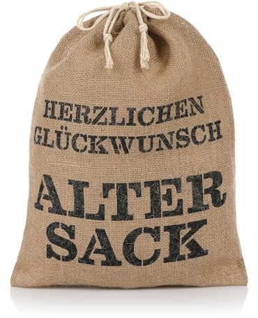 FunX Geschenkbeutel Alter Sack - Lustiger Jutesack als Geschenkverpackung zum Geburtstag - Geschenke für Männer 40 x 30 cm