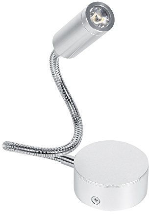 Zerodis Led Lámpara de Lectura, Lámpara LED minimalista lámpara de la luz de trabajo Dimmable Touch Switch cabecero de la pared con cuello de ganso flexible (3500-1W Warm White)