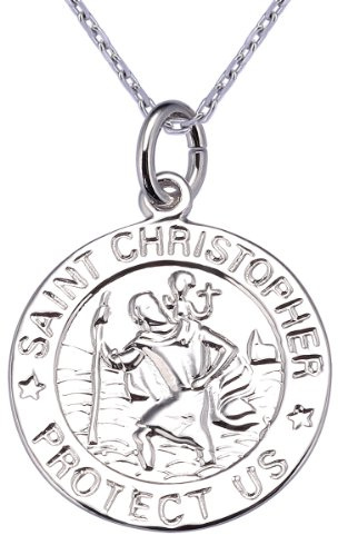VIKI LYNN Halskette St. Christophorus 925 Sterling-Silber für Herren Damen