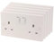 5 x White 13A Square Edges Double 2 Gang Sockets Power Outlets Electrical Mains