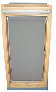 Rollo für VELUX Dachfenster Abdunkelungsrollo für TYP GGL/GPL - 808 oder U08 - Farbe grau - mit Haltekrallen