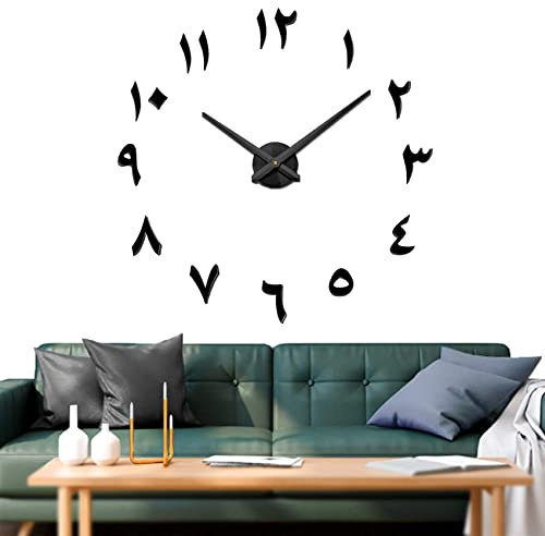 Vangold Arabische Moderne Mute DIY große Wanduhr 3D Aufkleber Home Office Decor Geschenk