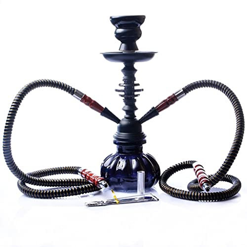 chicha 11 2 Hose Hookah Complete Set - Mini Pumpkin - Hookah Starter Kit Hookah Glass Vase - (Color : Black)