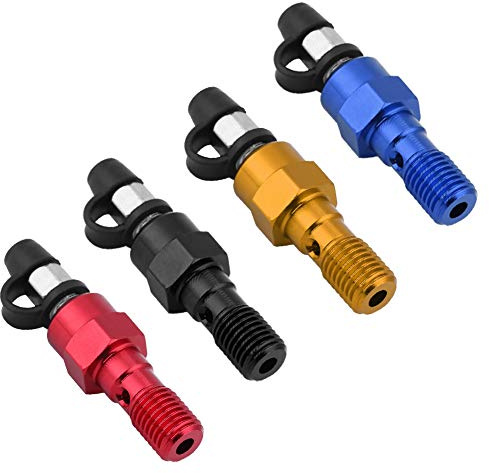 Hohlschraube Entlüftungsschraube, M10x1,0mm Motorrad Bremszylinder Bremssattel Entlüftungsschraube Nippel Hohlschraube + Staubkappe(Gold)